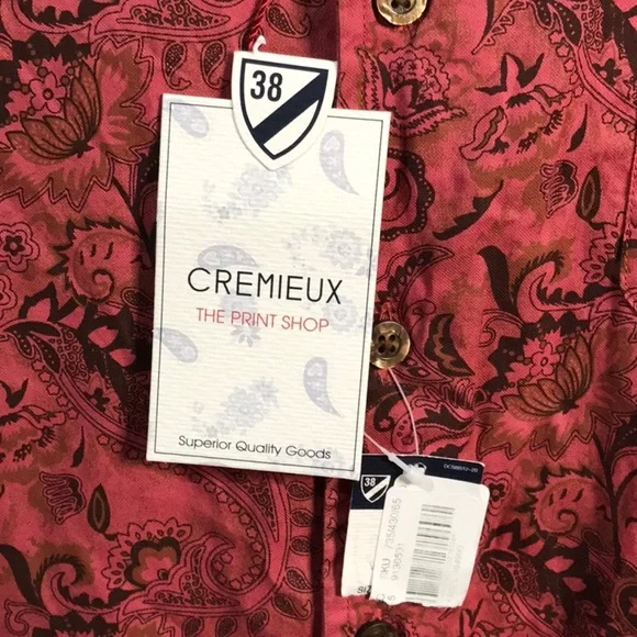 NWT Cremieux button shirt short sleeve Print Shop 100% cotton - Picture 5 of 10